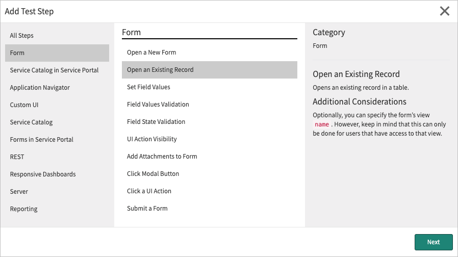 Exercise: Create a Test | ServiceNow Developers
