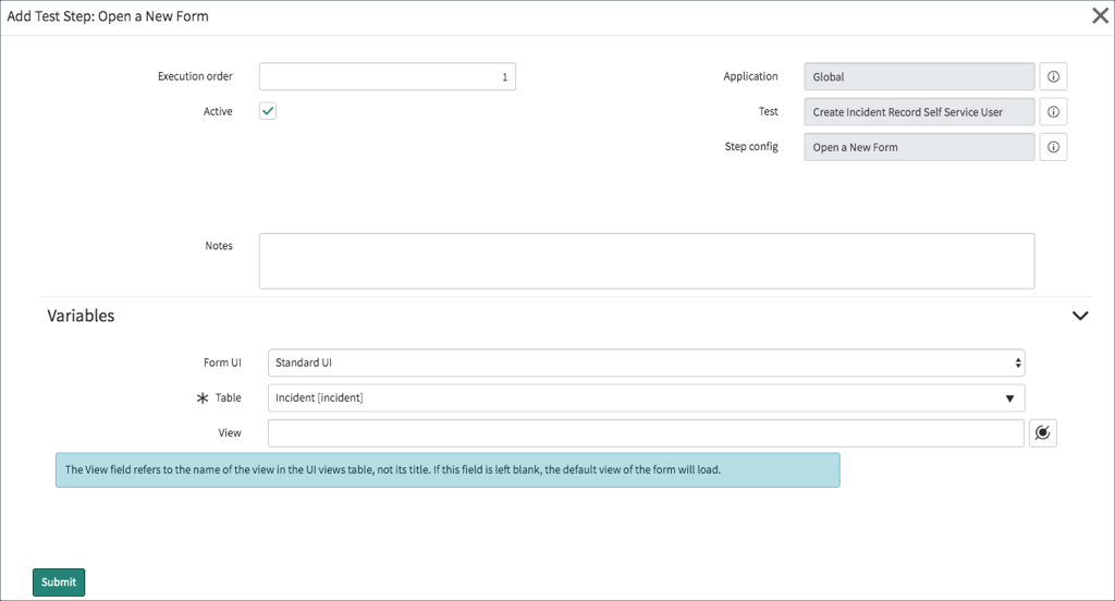 Creating Tests and Adding Test Steps | ServiceNow Developers
