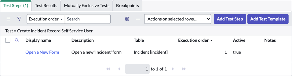 Creating Tests and Adding Test Steps | ServiceNow Developers
