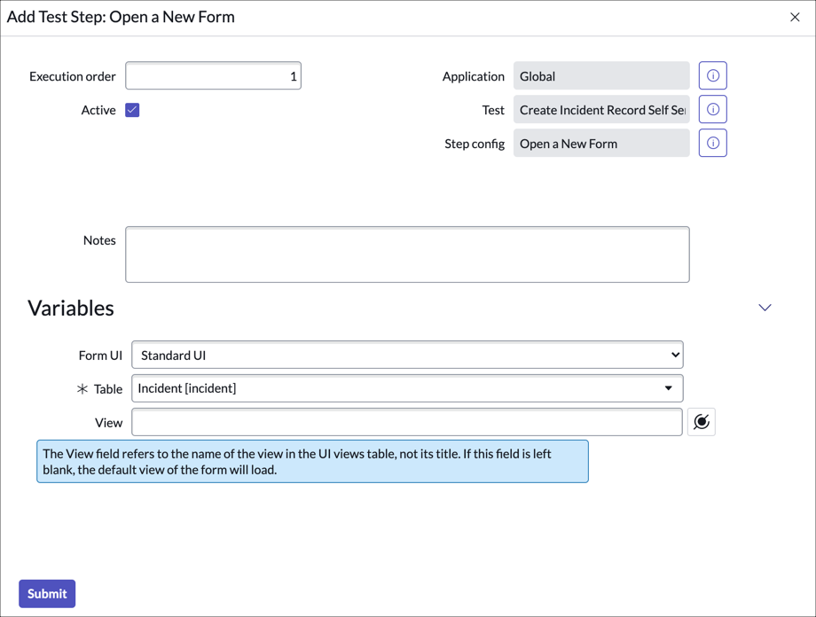 Creating Tests and Adding Test Steps | ServiceNow Developers