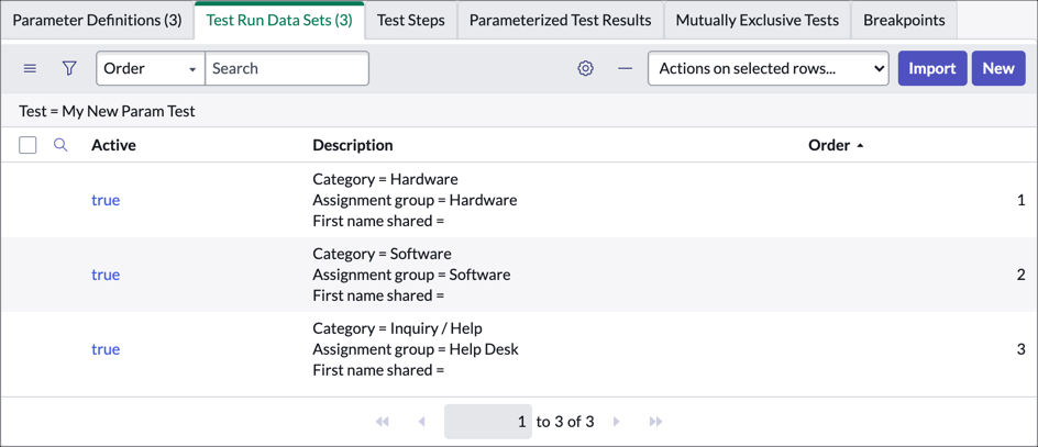 Creating Parameterized Tests | ServiceNow Developers