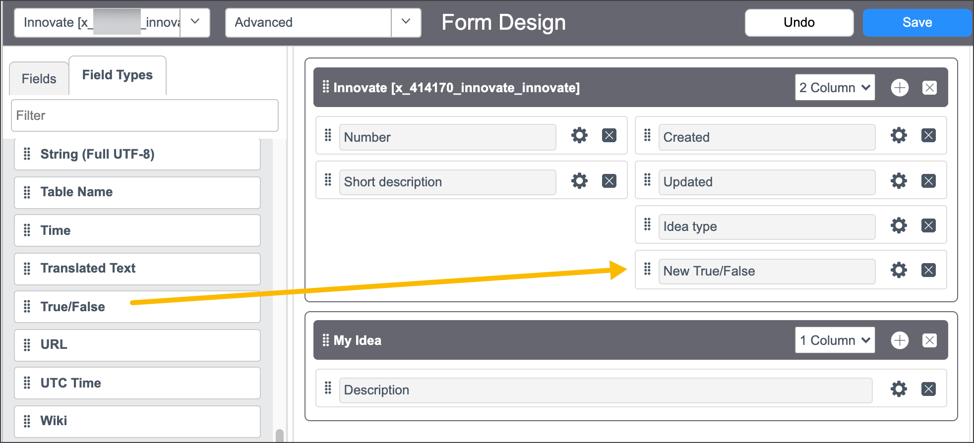 Exercise: Add Fields to the Innovate Table | ServiceNow Developers