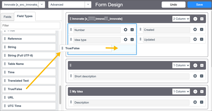 Exercise: Add Fields to the Innovate Table | ServiceNow Developers