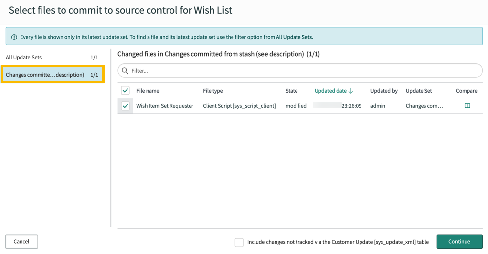 Exercise Use Stashed Changes ServiceNow Developers