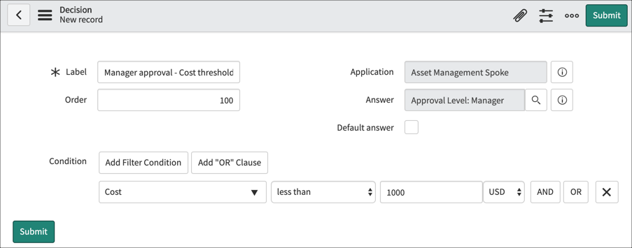 Servicenow Rpa Decision Stage Example Creating Decision and Answer Tables | ServiceNow Developers