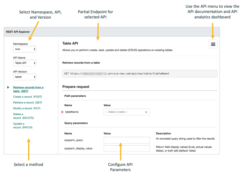 Introduction to the REST API Explorer | ServiceNow Developers