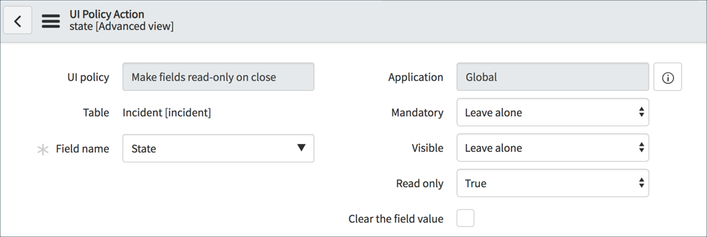 UI Policy Actions | ServiceNow Developers