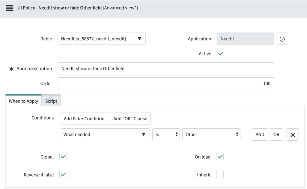 Exercise: Create UI Policies | ServiceNow Developers