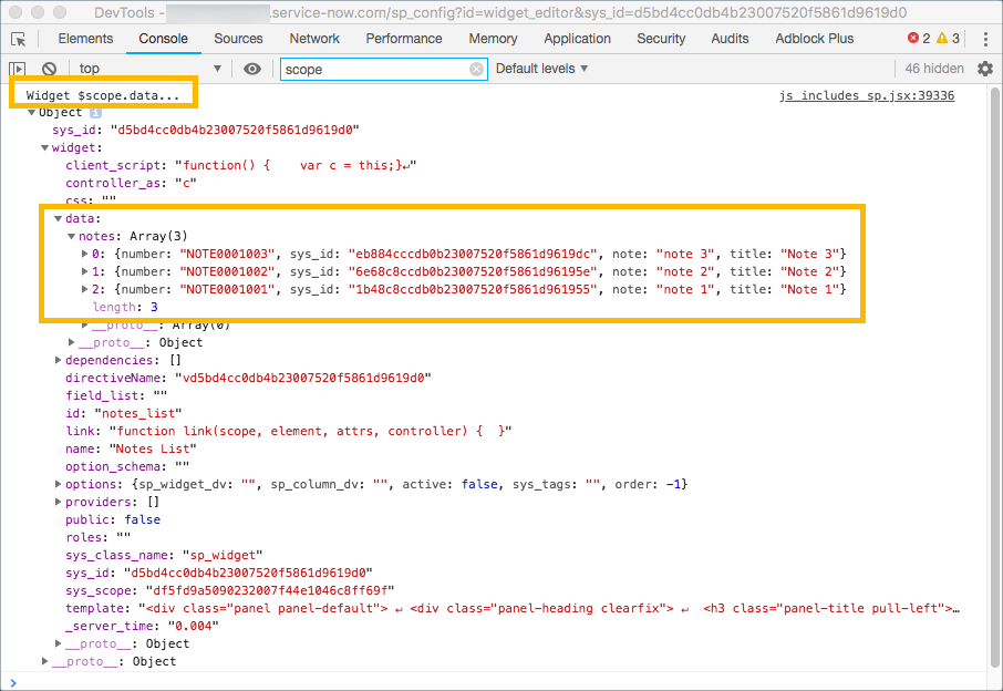 Console Notes Exercise: Populate the Notes List Widget | ServiceNow Developers